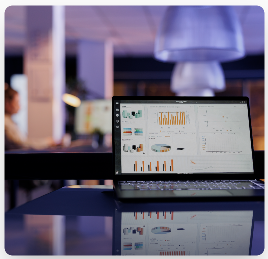 Analytics dashboard on a laptop