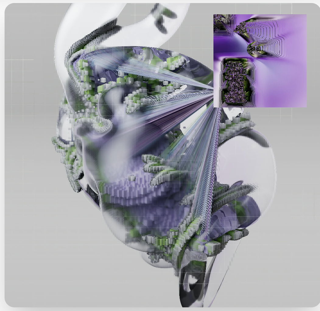Abstract AI computational sculpture