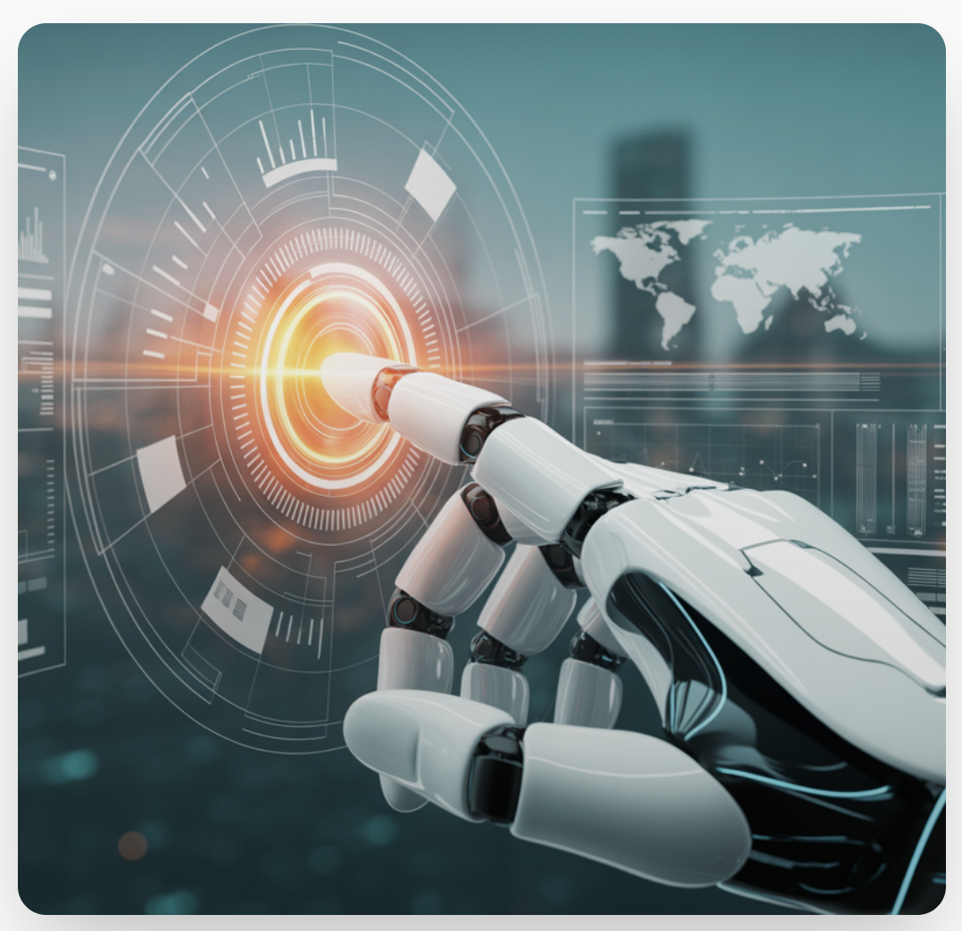 Robotic hand interacting with security interface